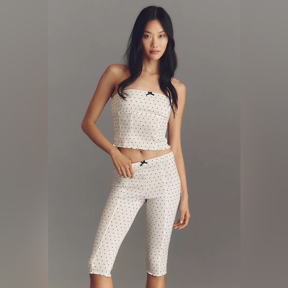Anthropologie LyreBird Pointelle Capri Pants NWT